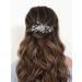 Ushiny Crystal Bride Wedding Hair Comb Silver Rhinestone Headpiece Pearl Hair Side Comb for Women and Girls - Buy Online on GoSupps.com