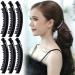RC Roche 6 pieces of bananas hair clips holder hair clip with teeth vintage thick hair French cursing medium black 1 piece (6 Pack) black