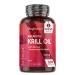 Antarctic Krill Oil Capsules High Strength 1000mg - 120 Red Krill Oil Softgels - Omega 3 Fatty Acids Supplements - EPA DHA Natural Astaxanthin & Marine Phospholipids - Omega 3 Fish Oil Alternatives