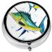 Fish Art Mini Round Pill Box | 3 Compartment Travel Organizer | Portable Medicine Case for Home & Office - International Shipping - Buy Online on GoSupps.com
