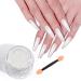 Saviland Trency Chrome Nail Powder 1g White Pearl Mirror Effect Nails Pigment Manicure With Sponge for Starter DIY Home Use/Nail Art Salon Pearl White