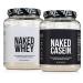 NAKED Whey Protein Powder 2LB (Unflavored) + Casein Protein Powder 2LB (30 Servings) GMO-Free Gluten Free Soy Free Preservative Free