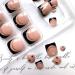 Black French Tip Press On Toenails with Gold Glitters and Stars - Short Square Full Cover False Toe Nails - Acrylic Cute Stick On Toe Nails for Women - Buy Online on GoSupps.com
