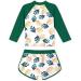 Girls Long Sleeve Two Piece Swimsuit UPF 50+ Protection | Green Pineapple | 3-4 Years - Buy Online on GoSupps.com