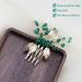 Gold Leaf Bridal Hair Clip Comb with Emerald Green Crystal - Wedding Prom Accessories - Buy Online on GoSupps.com