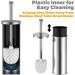 JIGA Toilet Bowl Brush & Holder Set - 304 Stainless Steel Scrubber with Stiff Bristles for Deep Cleaning - Silver - Buy Online on GoSupps.com