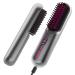 Cordless Hair Straightener Brush iTayga Upgraded Portable Hair Straightener Brush for Women with Travel Size 2 in 1 Negative Ion Wireless Hair Straight Comb 9600MAH USB Rechargeable Gray