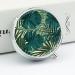Round Tropical Palm Leaf Print Pill Box - 3 Compartment Decorative Metal Organizer | Portable Pocket Case - Style-36 - Buy Online on GoSupps.com