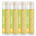4-Pack Citrus SPF 15 Lip Balm - Organic Ingredients Broad Spectrum UVA/UVB Protection - Hydrating & Moisturizing USA Made SPF 15 Citrus - Buy Online on GoSupps.com