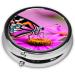 Floral Butterfly Portable Round Pill Box | Moisture-Proof Vitamin Organizer | Lightweight Design - Buy Online on GoSupps.com