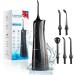 Leominor Water Dental Flosser for Teeth - 5 Modes Cordless Portable Water Teeth Cleaner IPX7 Waterproof Oral Irrigator Rechargeable Professional Flossing Cleaning Picks for Home Travel