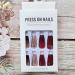Summer Wine Red & Sparkle Gold Powder Press On Nails - 24Pcs Medium Coffin Square False Acrylic Nails for Women - Buy Online on GoSupps.com