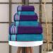 CASA COPENHAGEN 550 GSM 6-Piece Towel Set - Super Soft Egyptian Cotton - Violet Indigo & Teal Green - Buy Online on GoSupps.com