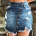 Sanahy Women's Distressed Dark Wash Denim Pencil Skirt - XXL Blue - Buy Online on GoSupps.com