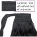 Silk-co Jet Black Magic Paste Clip in Ponytail Hairpiece Curly Pony Tail Corn Wave Hair Clip on Extension 20" Long hair Piece -Jet Black 20 Inch Jet Black - Buy Online on GoSupps.com