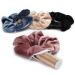 Jaolex 4 Packs Hair Scrunchies with Zipper Pocket Soft Elastic Hair Bands Hair Scrunchy Ties Ropes Hair 4-PACK Velvet