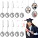 SANNIX Graduation Cap Charm 10 Pcs Memorial Charm for Graduation Cap Tassel Charm Memorial Photo Charm Graduation Gift for Cap and Gown Ceremony Charms Graduation Cap Decorations(Silver)