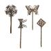 inSowni Vintage Leaf Flower Butterfly Hair Pins - 24 Pack/12 Pairs Brown Bronze Decorative Bobby Pins for Women - Buy Online on GoSupps.com