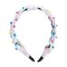 Cudlie Confetti Colorful Neon Bead Headband Set for Girls - Pull Free Kids Accessories for Thick, Curly Hair in Pink/White - Buy Online on GoSupps.com