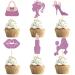UXYOKM 24 Pcs Princess Cupcake Toppers Pink Glitter High Heel Lipstick Bow Tie Handbag Cupcake Picks Wedding Bridal Shower Girls Birthday Party Cake Decorations Supplies