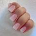 Square Press on Nails - Short Ombre Pink Faux Nails | Qsnidy French Glossy Acrylic Full Cover | Reusable Stick On Nails for Women & Girls - 24 Nails Kit in 12 Sizes - Buy Online on GoSupps.com