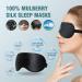 Lacette 100% Mulberry Silk Eye Mask for Men and Women - Block Out Light Sleep Mask - Soft & Smooth Blindfold for Full Night's Sleep - Black - Buy Online on GoSupps.com