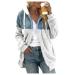 Hanxiulin coat plush jacket hoodie jacket oversize winter coat ceiling hoodie ladies oversize long warm causal sweat jacket breathable casual fashion plush jacket ladies xl white