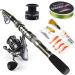 Sougayilang Spinning Fishing Rod and Reel Combos Portable Telescopic Fishing Pole Spinning reels for Travel Saltwater Freshwater Fishing 2.1M/6.89Ft Rod+XY 3000 Reel Fishing Full Kit