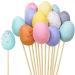 12 Pcs Easter Picks Faux Foam Easter Egg Picks Decorative Pastel Speckled Easter Egg Stems 10.6 Tall for Spring Easter Basket Bouquets Floral Arrangement Centerpiece Wreath