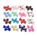 Hixixi 32 Pcs / 16 Pairs Multicolor Beauty Pet Cat Dog Hair Bows Hair Clips Groomin g Accessories 1.6"x0.9" Pink Black Heart