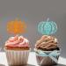 Pumpkin Cupcake Toppers Baby Shower Food Picks Orange&Pink&Blue Glitter Fall Themed Birthday Party Decoration Supplies - Buy Online on GoSupps.com