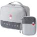 2stk medication bag travel coatcool big capacity emergency bag empty first help bag waterproof medicine storage bag portable medication pocket travel pharmacy for camping at home gray