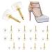 Keroius High Heel Shoes Replacement Tips Shoe Repair Stiletto Caps Heel Protector Dowels Women's Round High Heel Cover Clear-12 Pairs