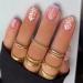 24pcs French False Nails Purple Tip Short Stick on Nails Daisy Flwoers Press on Nails Square Removable Glue-on Nails Fake Nails Nail Art Accessories 0199Y03