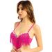 LiiYii Women's Hot Pink Belly Dance Push-Up Bra Latin Sequins Tassel Top - One Size - Buy Online on GoSupps.com