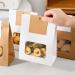 Set Of 50 Convenient Paper Bags For Bread Clear Window Cookie Packaging Bag Practical Food Package Bag For Parties Yellow - Buy Online on GoSupps.com