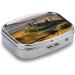Pill Box with Tuscany Landscape - Decorative 2 Compartment Medicine Organizer for Pocket & Purse - Buy Online on GoSupps.com