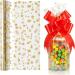 Nistar Christmas Cellophane Wrap Roll - 32 in x 100 ft Gold Gift Basket Wrap with 8 Bows - Extra Large Clear Wrapping Paper for Treats, Flowers, DIY Crafts - Holiday Christmas Gift Wrap (1 Pack) - Buy Online on GoSupps.com