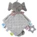 Baby Keepsake Rattle Personalized Security Blanket with Custom Embroidered Name for Newborn Baby Boys and Girls, Super Soft Plush Stuffed Elephant Baby Cuddle Blanket Snuggle Toy with Rattle Elephant Grey