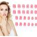 Short False Nails Pink White Pink Short False Nails Cute Curve Design Stick On Nails Glue On Colorful Square Short Artificial Full Stick On Nails - Buy Online on GoSupps.com