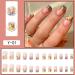 Square Press on Nails - TUZADNW Flower Design | 24 Pcs Glossy Short Fake Nails for Women - Artificial Nude Full Cover Acrylics - Buy Online on GoSupps.com