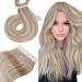 Hetto tape in extensions real hair blond tape extensions smooth real hair tape in extensions invisible tape extensions real hair remy Ash blonde with blonde #18a/613 55cm 50g 55 cm #18/613 blonde highlight