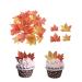 GEORLD Edible Fall Leaves Set of 48 Cake Decorations, Autumn Cupcake Topper 2 Colors 48pcs 2 Colors Leaves