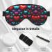 Romantic Reds Heart Print Unisex Sleep Mask - Double-Sided Eye Mask for Sound Sleep & Skin Care - Black - Buy Online on GoSupps.com