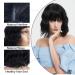 Pastel Wavy Black Bob Wig with Air Bangs | 12 Inch Short Wave Curly Wig | Heat Resistant Synthetic Shoulder Length Wig for Girls - Perfect for Parties, Costumes, and Daily Wear - Buy Online on GoSupps.com