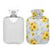 Hot Water Bottle 2L with Cover Sunflower Bouquets Hot Water Bag for Pain Relief Hand Feet Warmer Winter