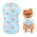 SMALLLEE_LUCKY_STORE Pet Peach Print Tee Shirt Puppy T-shirt with D-ring for Small Medium Dog Cat Boy Girl Soft Cozy Tank Top Cool Vest Yorkie Chihuahua Summer Clothes Blue M M blue