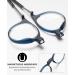 Lanomi Round Oval Reading Glasses for Men & Women - Magnetic Closure Light Reading Aid with Elastic Silicone Straps Blue 1.5x - International Shipping Available - Buy Online on GoSupps.com