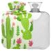 NAANLE hot hot water bottle with a light cartoon cactus transparent hot water bottle 2l large hot hot water bottle for menstrual cramps pain relief handfoot heat and cold therapy