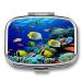 Pill Box Tropical Ocean Sea Fish Print 2 Compartment Medicine Pill Case Pill Organizer Decorative Metal Portable Pill Box for Pocket Or Purse